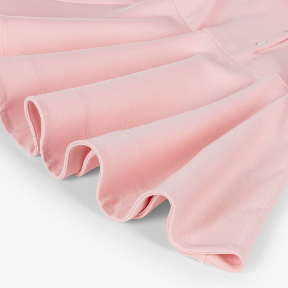 Fendi-Платье розовое из миланского трикотажа с короткими рукавами для девочек | Childrensalon