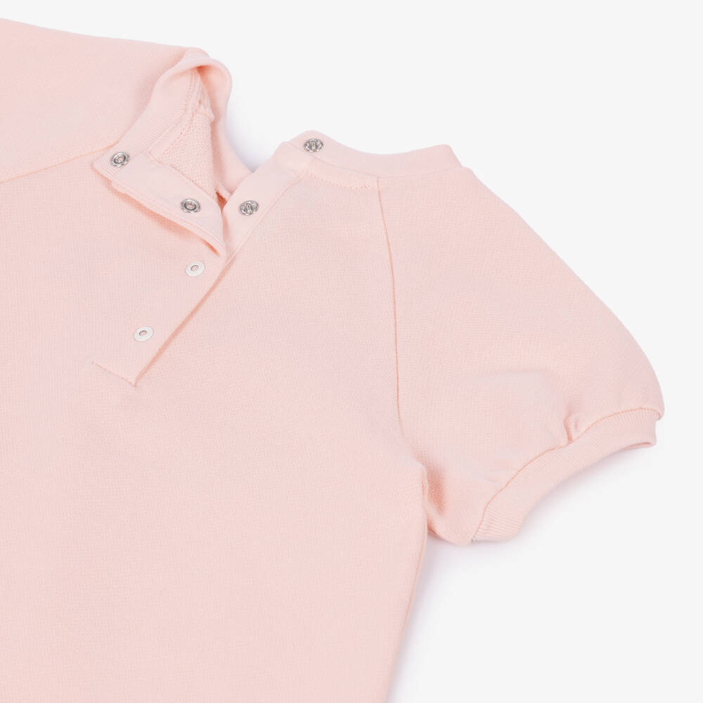 Fendi-Girls Pink Multicolour Logo Cotton Jersey Dress | Childrensalon