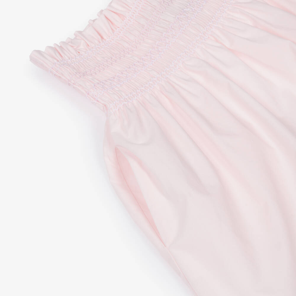 Fendi-Girls Pink Smocked Cotton Skirt | Childrensalon