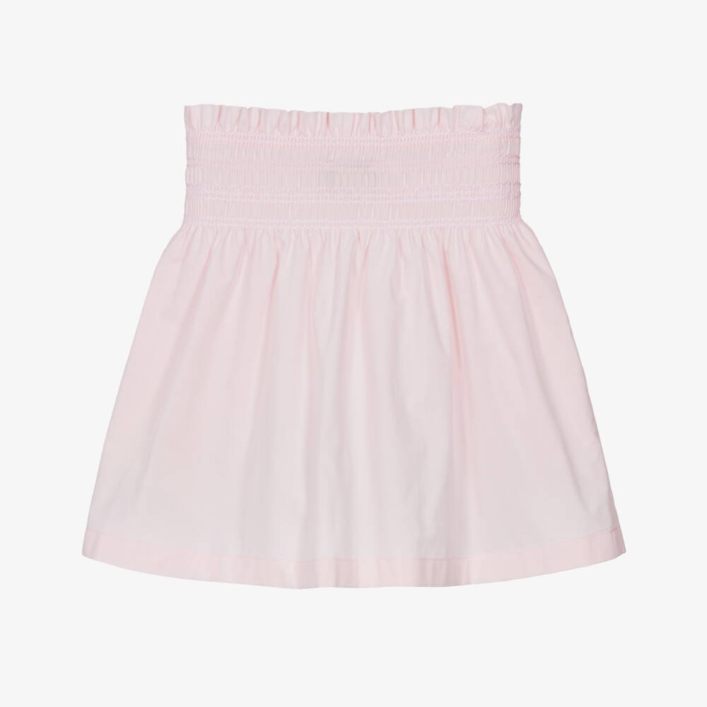 Fendi-Girls Pink Smocked Cotton Skirt | Childrensalon