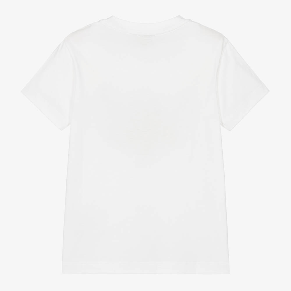 Fendi-Girls White Cotton Baguette Bag T-Shirt | Childrensalon
