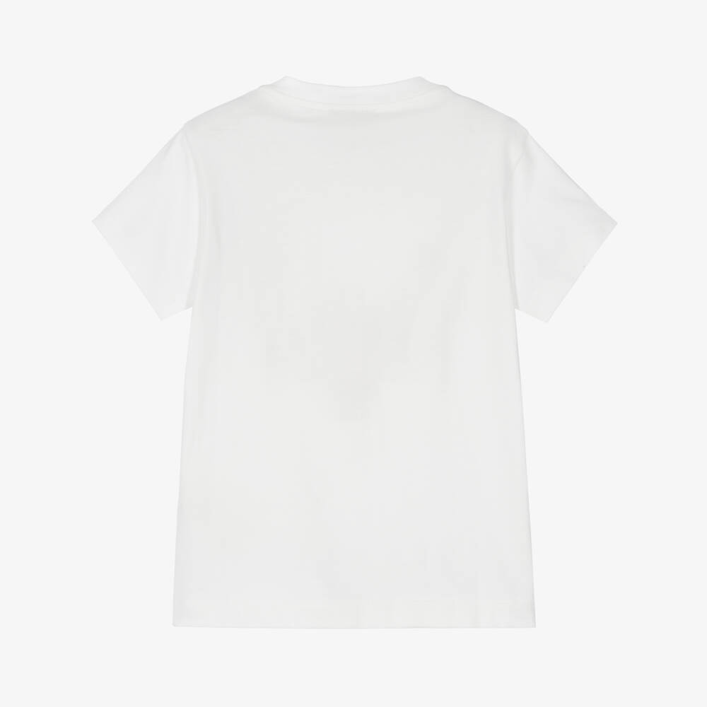 Fendi-Girls White Cotton Ice Cream Motif T-Shirt | Childrensalon