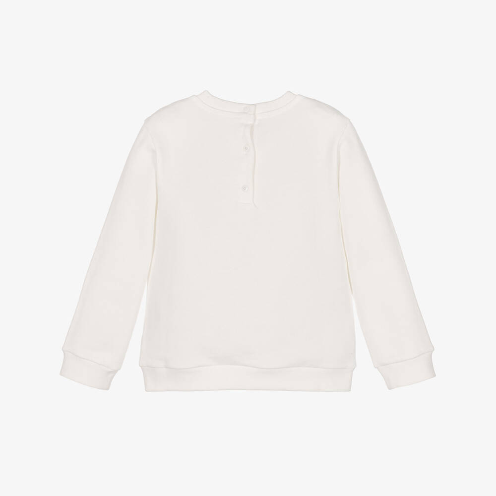 Fendi-Girls White Cotton Ice Cream Sweatshirt | Childrensalon