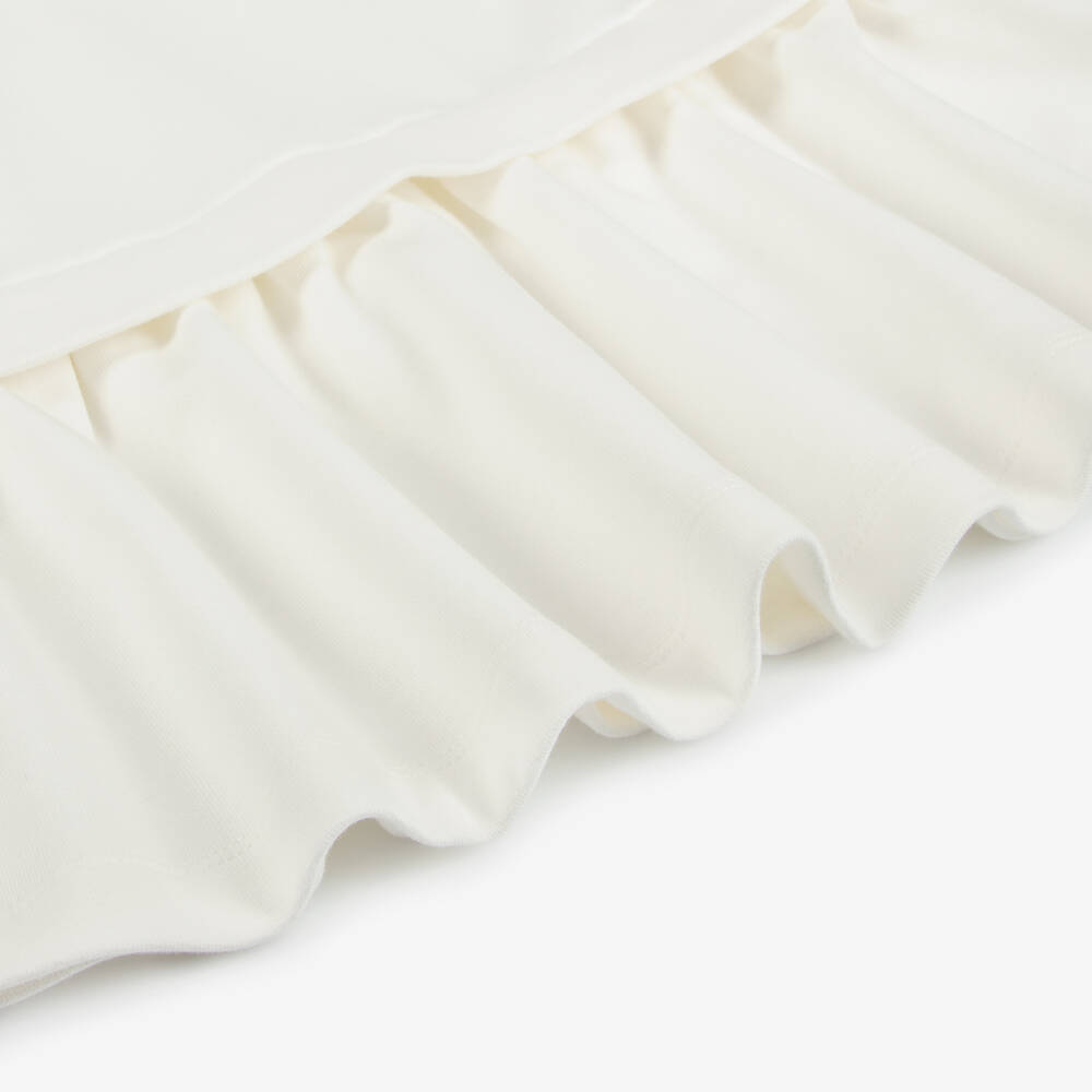 Fendi-فستان سويتشيرت قطن لون أبيض | Childrensalon