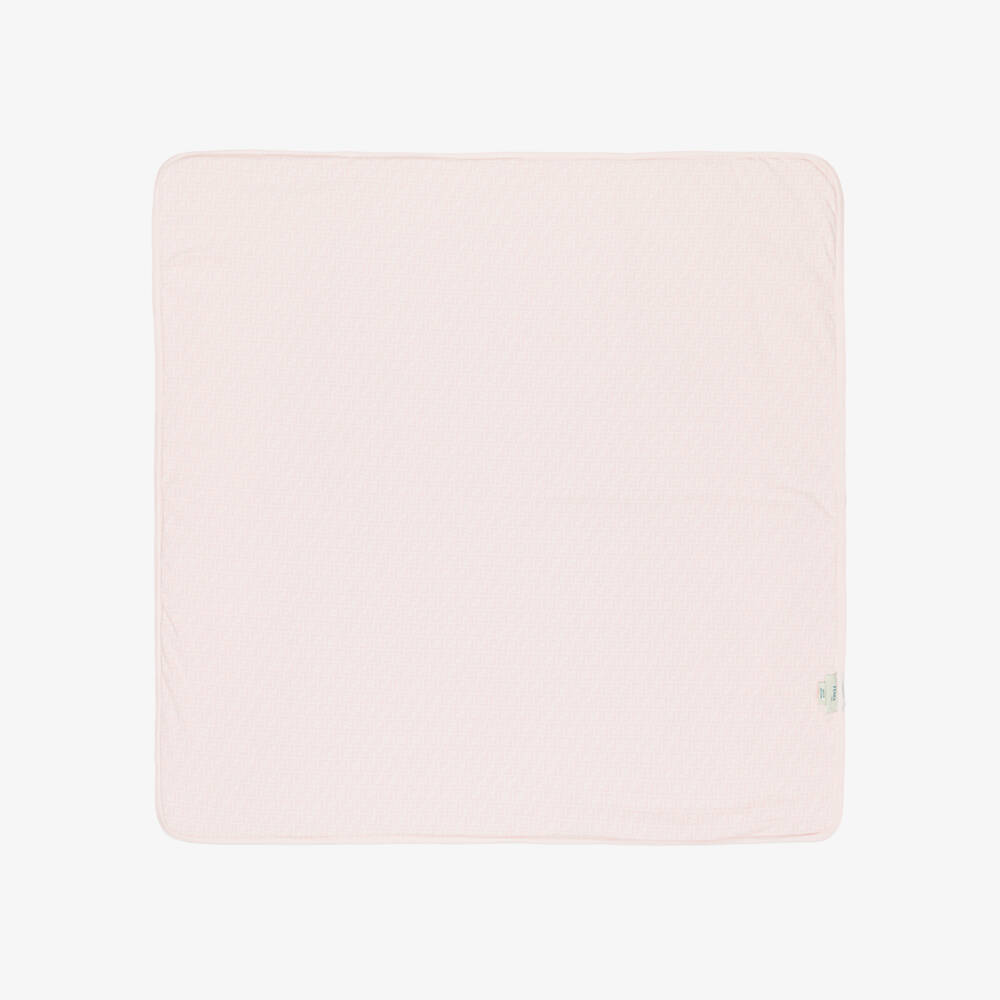 Fendi-Pink Cotton Fendi Bear Padded Blanket (80cm) | Childrensalon