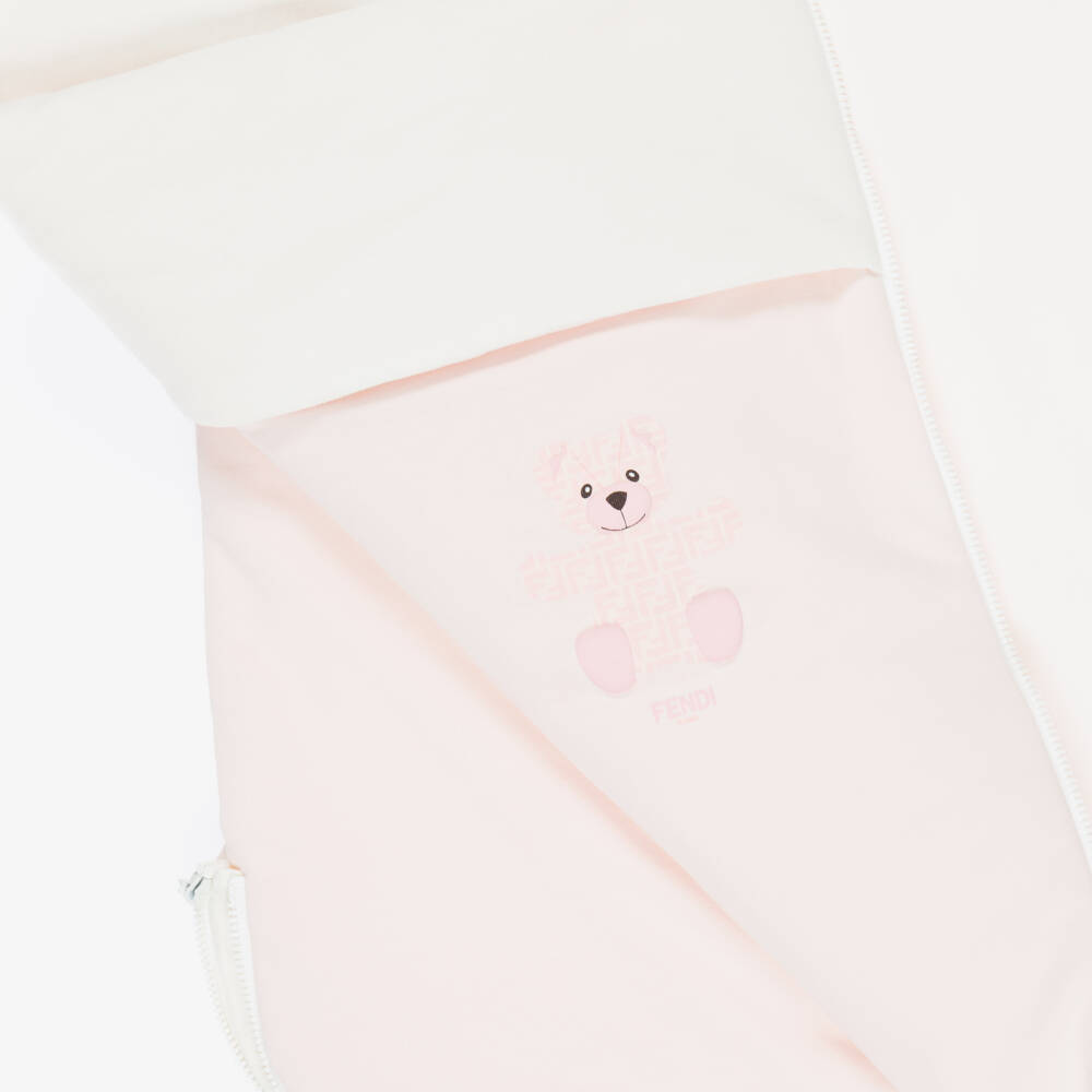 Fendi-Pink Cotton Jersey Fendi Bear Nest (78cm) | Childrensalon