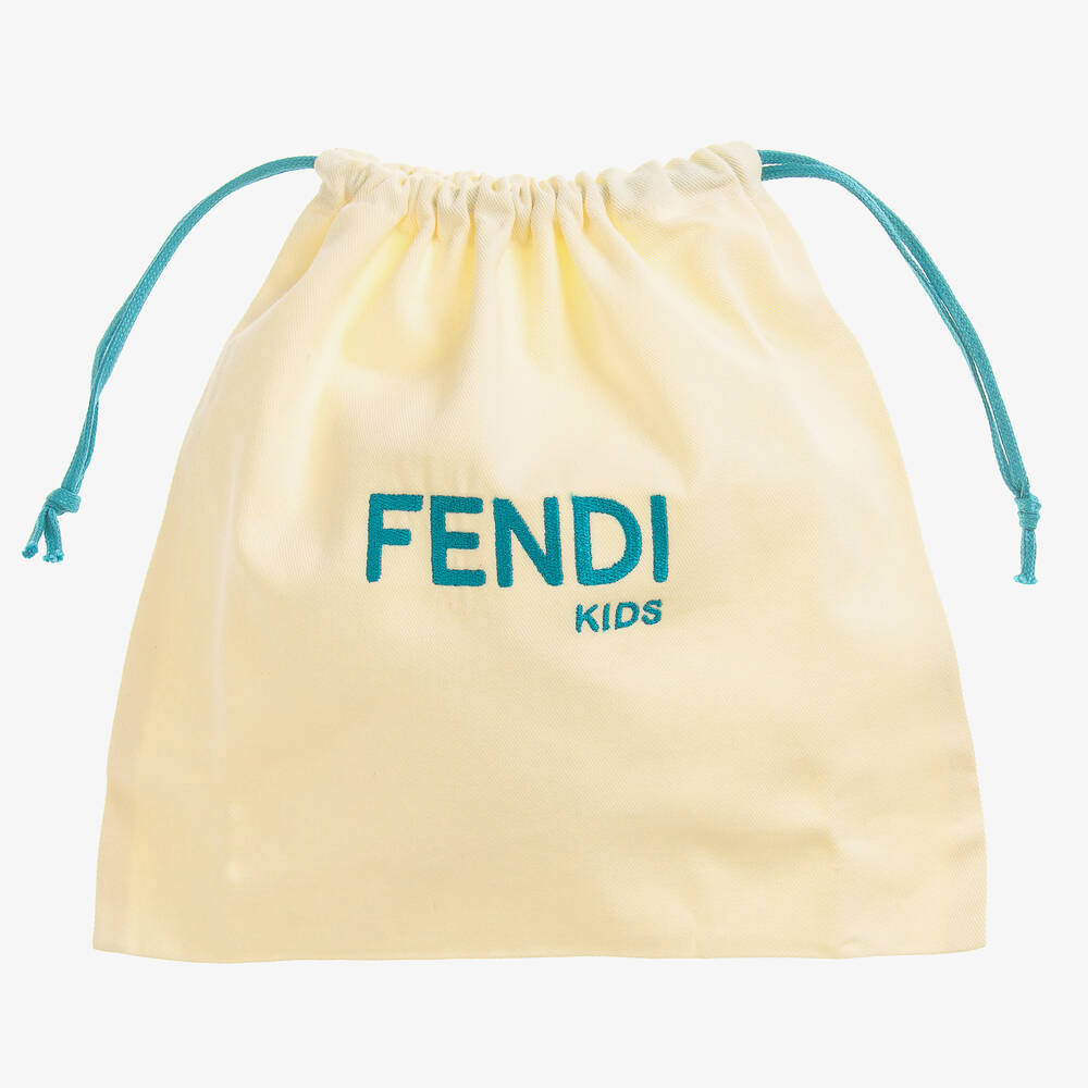 Fendi-بوت جلد صناعي لامع لون بيج تينز بناتي | Childrensalon