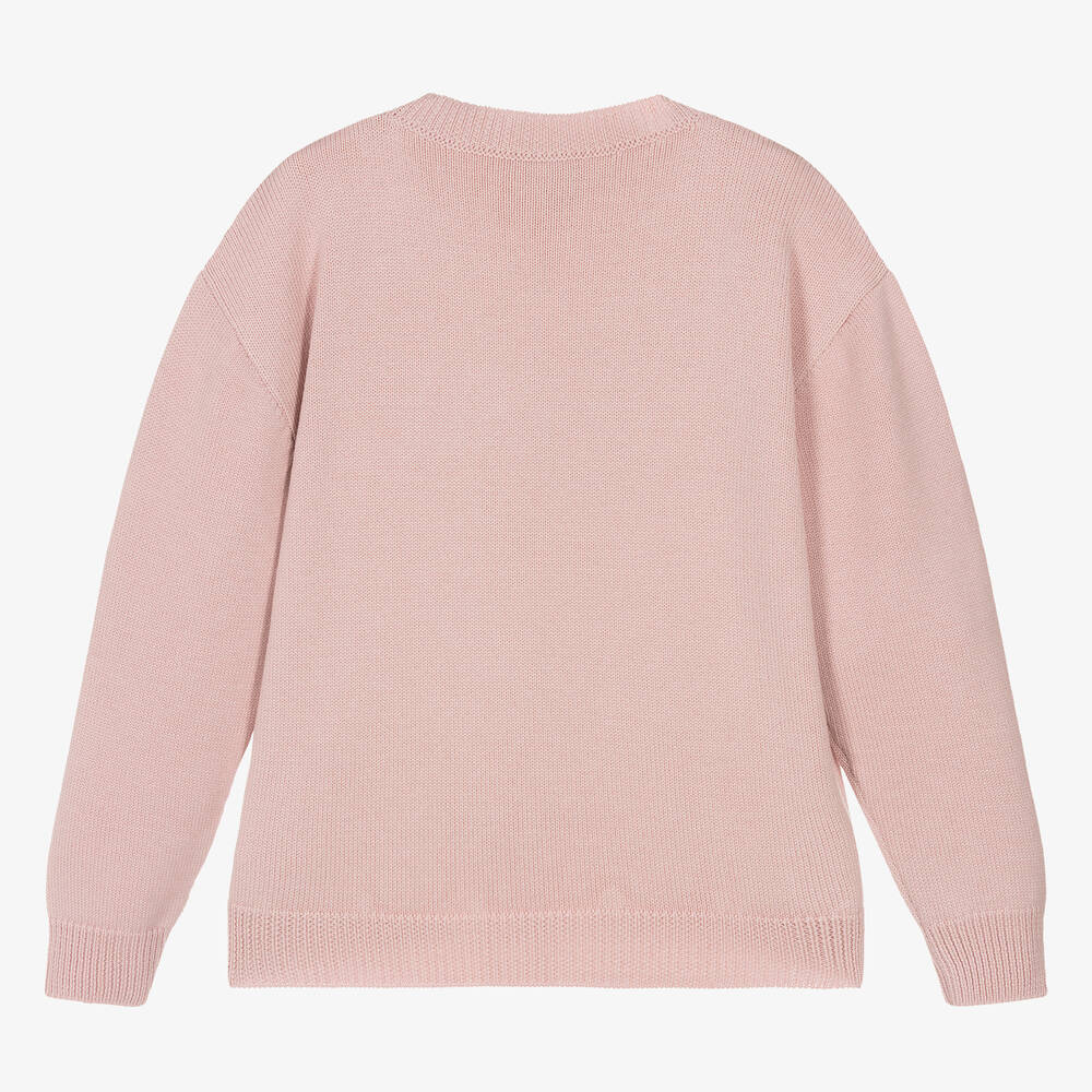 Fendi - Teen Girls Pink Knitted Wool Sweater | Childrensalon