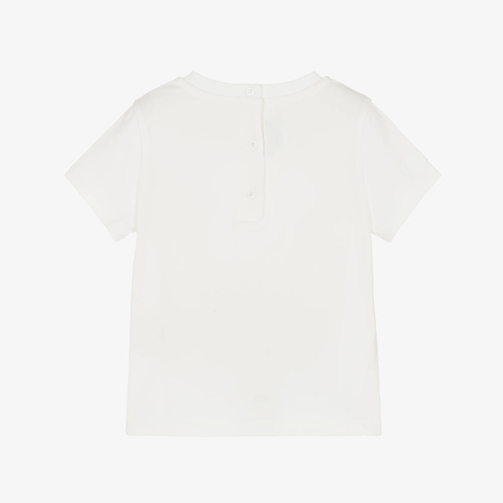 Fendi-تيشيرت قطن بشعار دب فندي لون أبيض للأطفال الرضع | Childrensalon