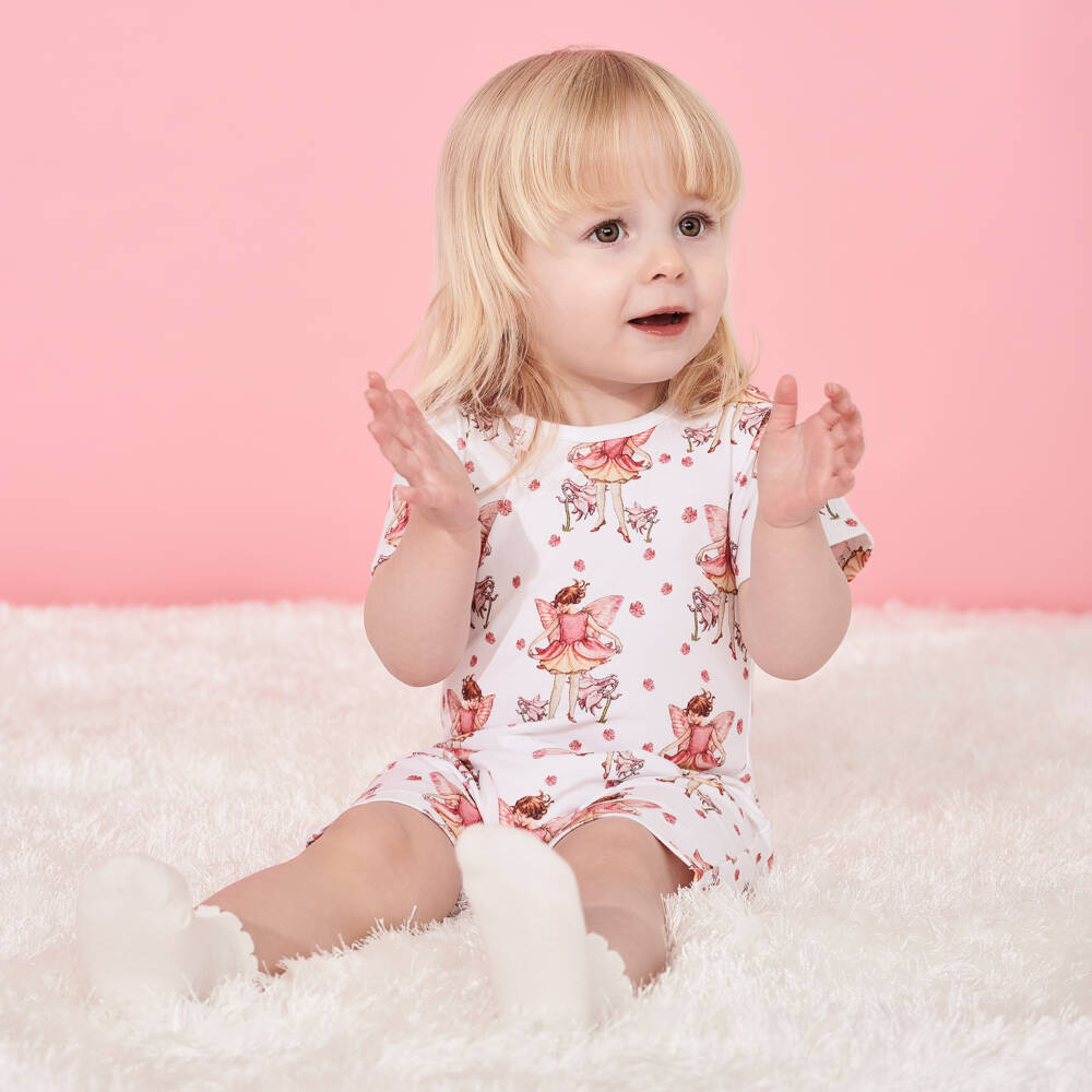 Flower Fairies™ by Childrensalon-Baby Girls Ivory Cotton Shortie | Childrensalon