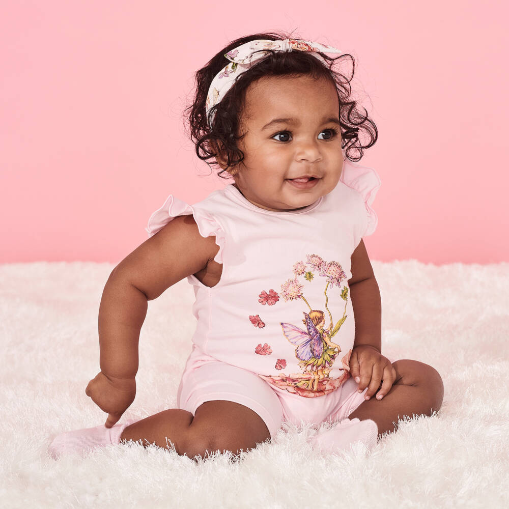 Flower Fairies™ by Childrensalon-Baby Girls Pink Cotton Shortie | Childrensalon
