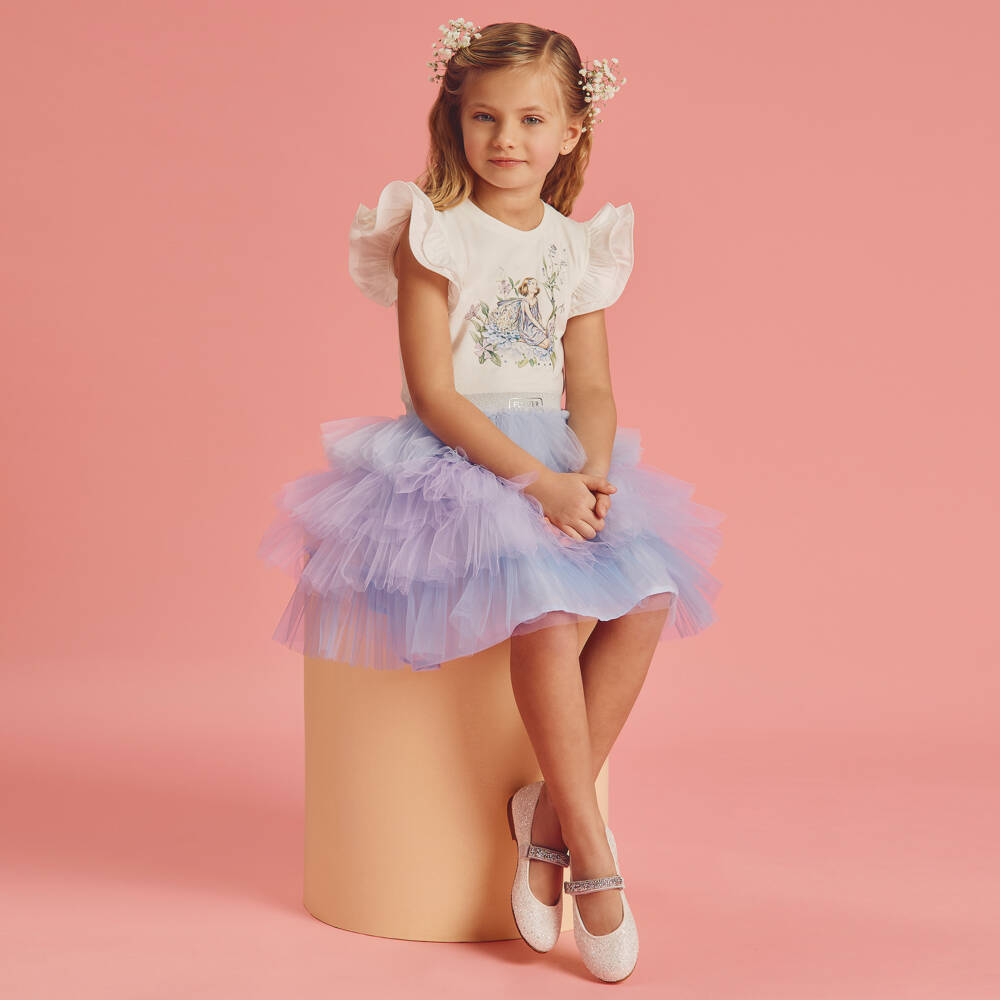 Flower Fairies™ by Childrensalon-Girls Blue Tulle Tutu Skirt | Childrensalon