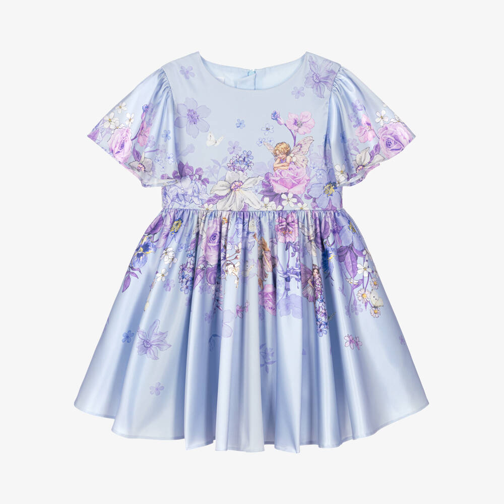 Flower Fairies™ by Childrensalon-فستان ساتان لون بنفسجي فاتح للبنات | Childrensalon