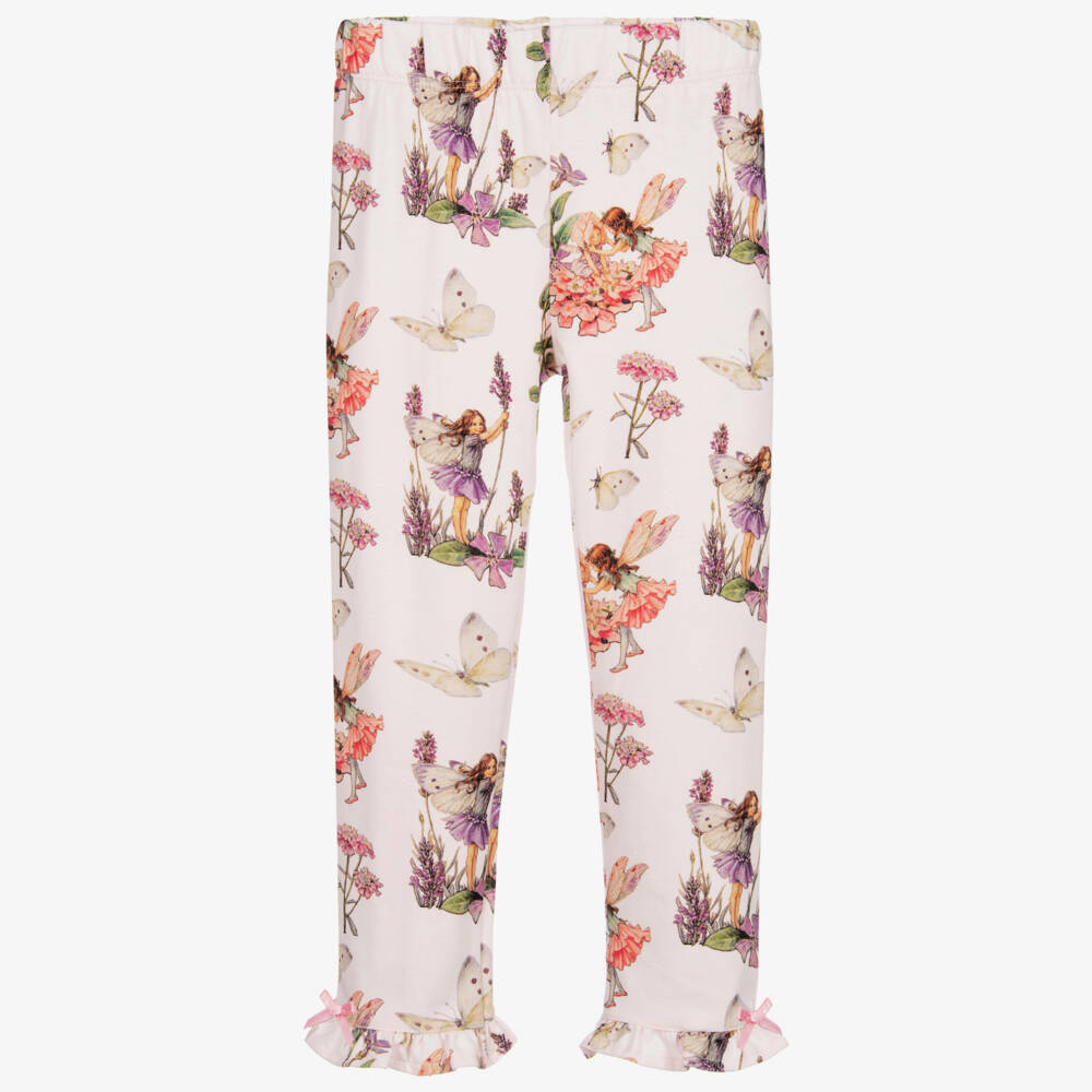 Flower Fairies™ by Childrensalon-Girls Pink Cotton Jersey Leggings | Childrensalon