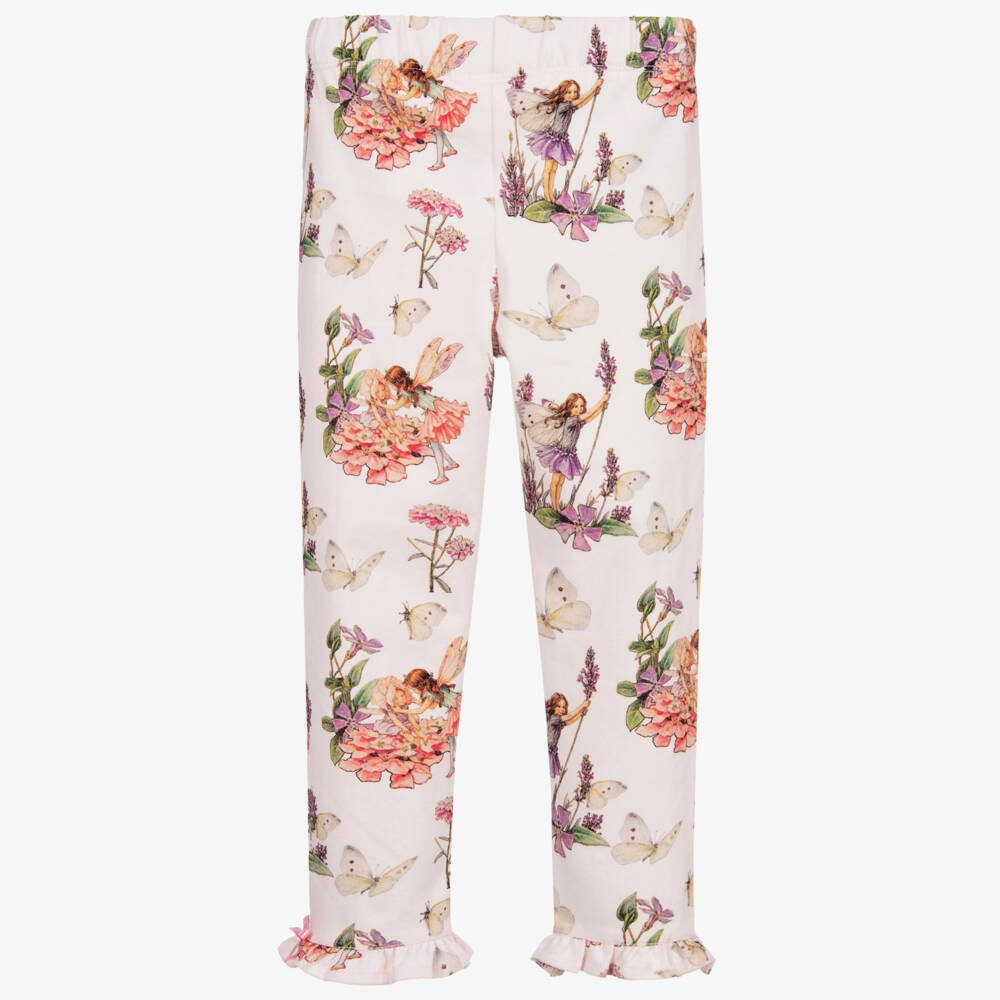 Flower Fairies™ by Childrensalon-Girls Pink Cotton Jersey Leggings | Childrensalon