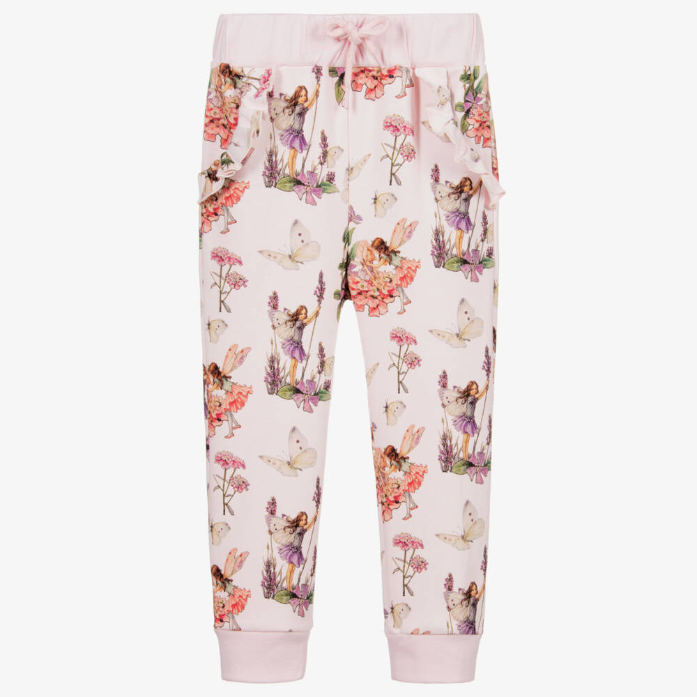 Flower Fairies™ by Childrensalon-Girls Pink Cotton Joggers | Childrensalon