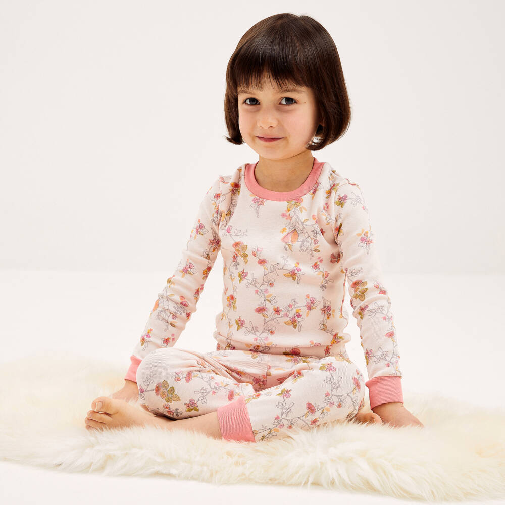 Flower Fairies™ by Childrensalon-Girls Pink Cotton Pyjamas | Childrensalon