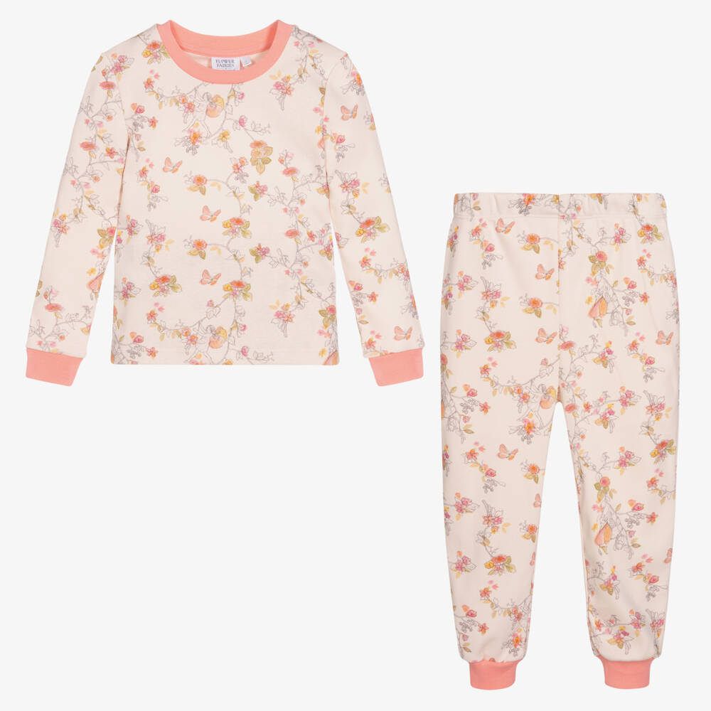 Flower Fairies™ by Childrensalon-Girls Pink Cotton Pyjamas | Childrensalon