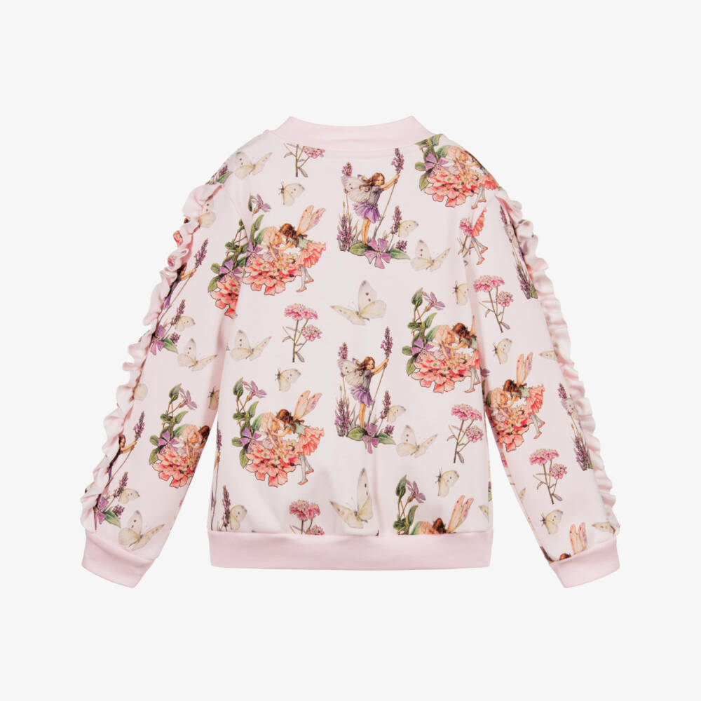 Flower Fairies™ by Childrensalon-Girls Pink Cotton Zip-Up Top | Childrensalon