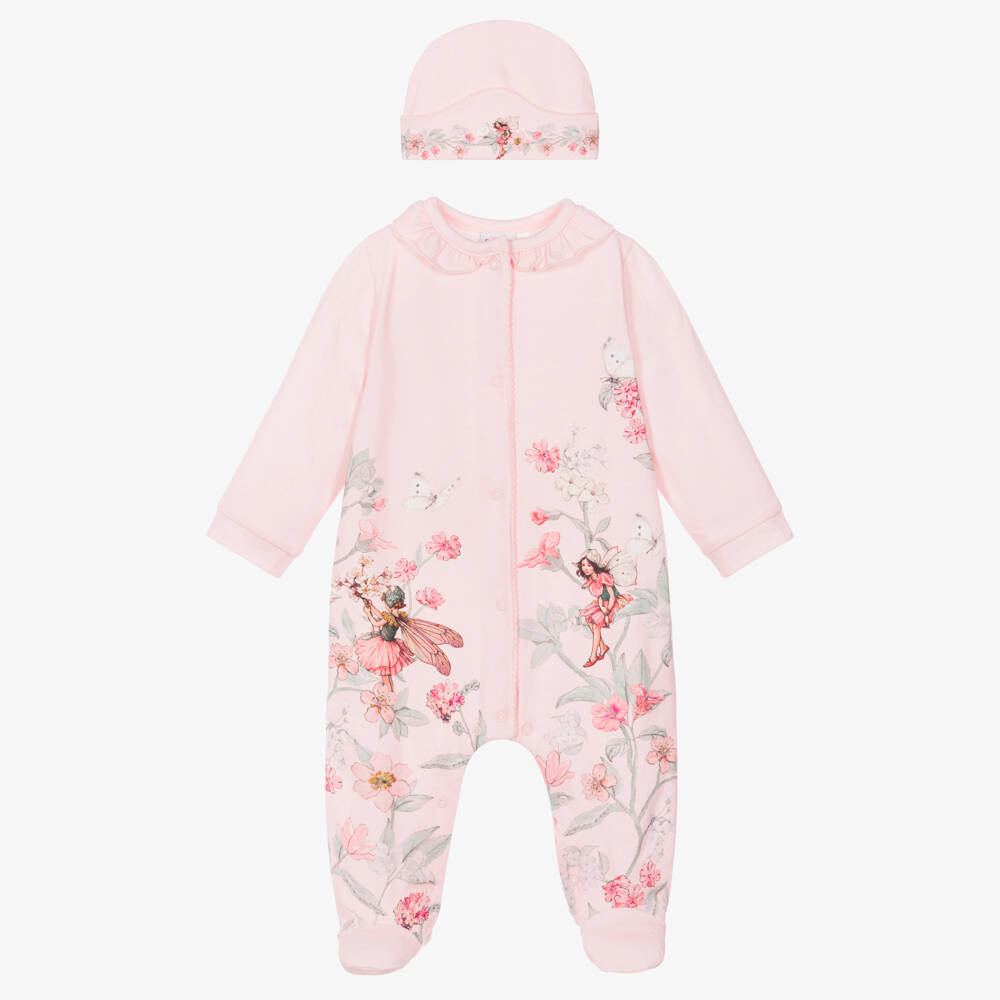Flower Fairies™ by Childrensalon-Girls Pink Flower Fairies Babysuit & Changing Bag Set | Childrensalon