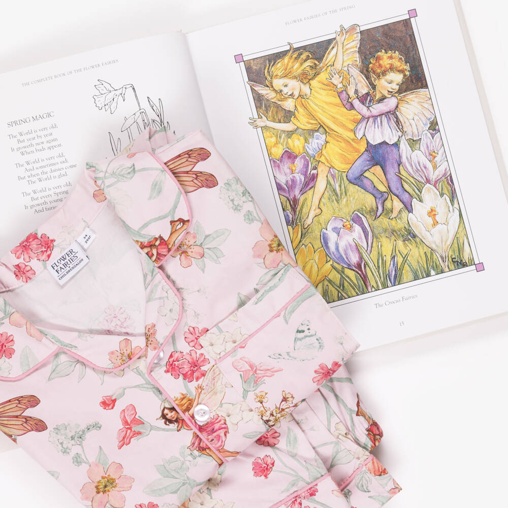 Flower Fairies™ by Childrensalon-Girls Pink Flower Fairies Pyjamas & Book Set | Childrensalon