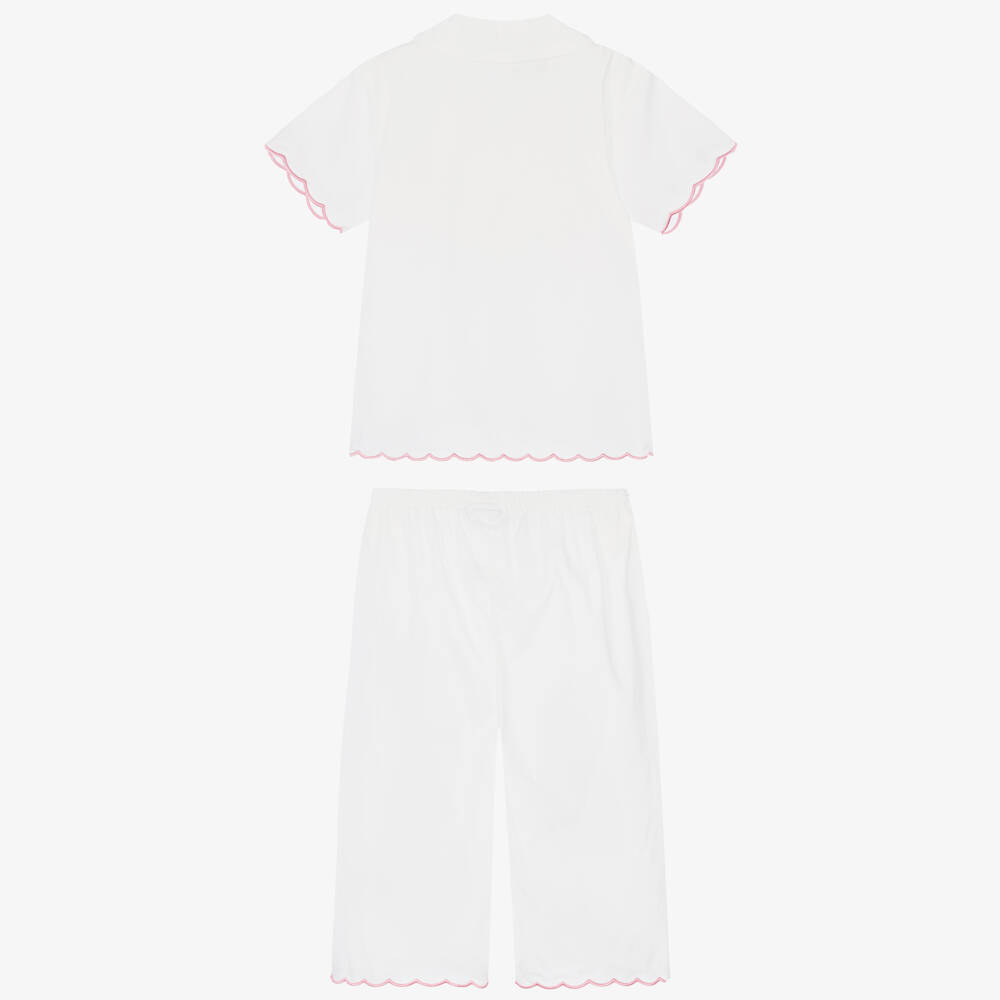 Flower Fairies™ by Childrensalon-Girls White Cotton Flower Fairies Embroidered Pyjamas | Childrensalon