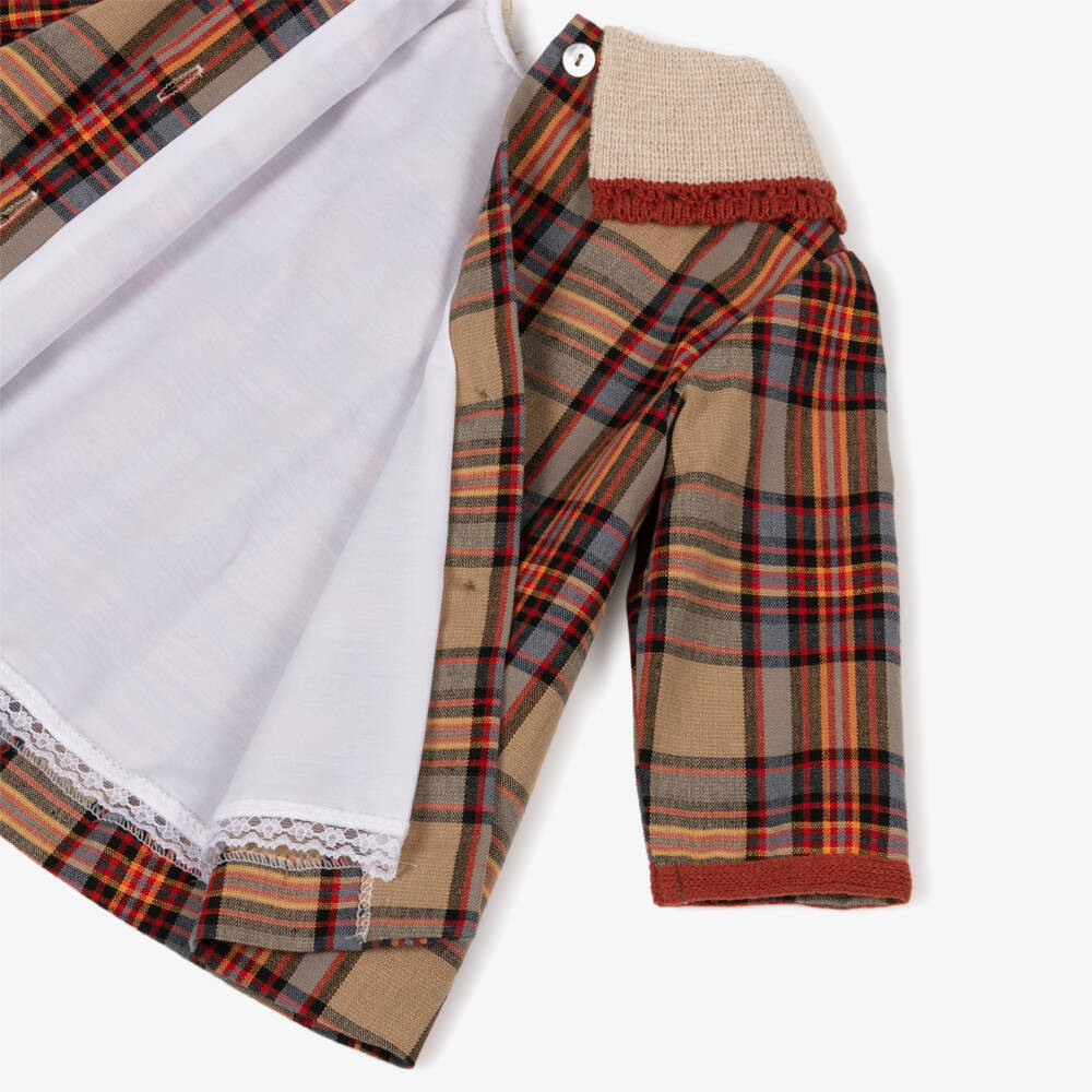 Foque-فستان ترتان لون بيج وبني للبنات الرضع | Childrensalon