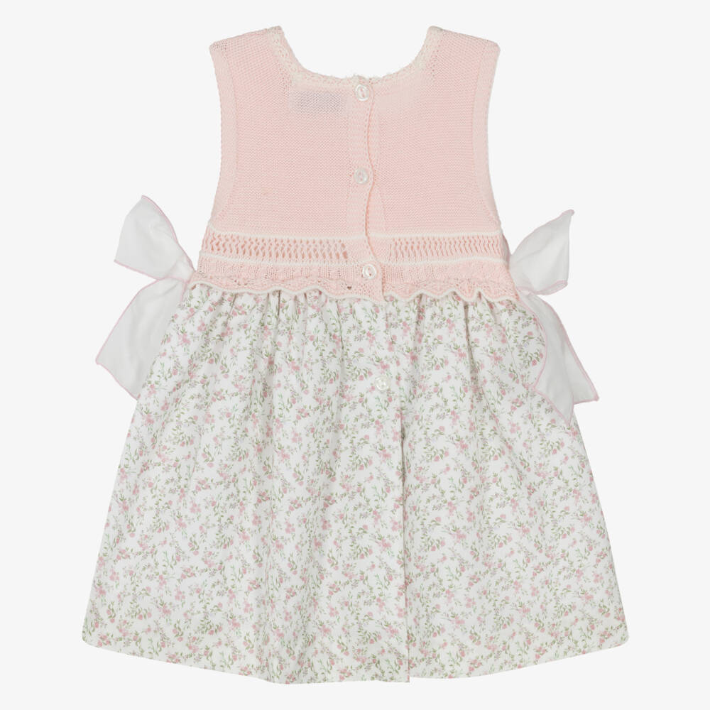 Foque-فستان قطن بنقشة ورود لون زهري للبنات الرضع | Childrensalon