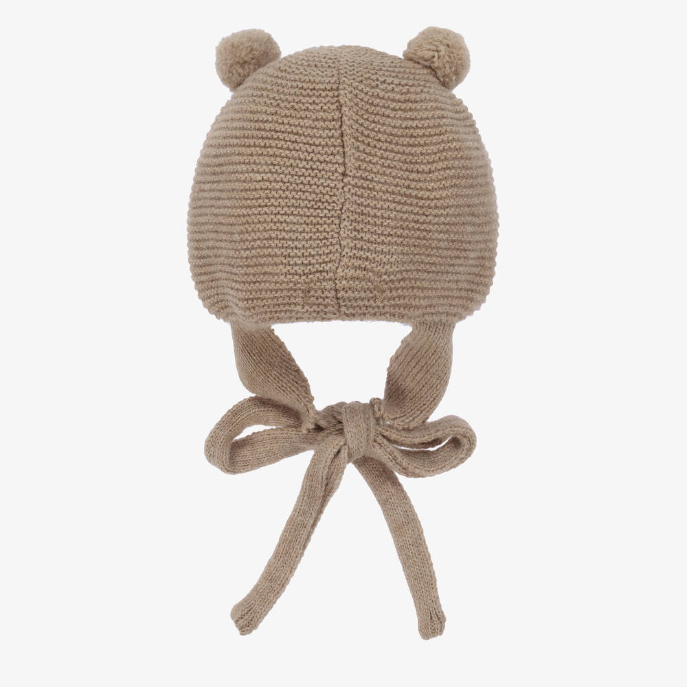 Foque-Beige Knitted Pom-Pom Hat | Childrensalon