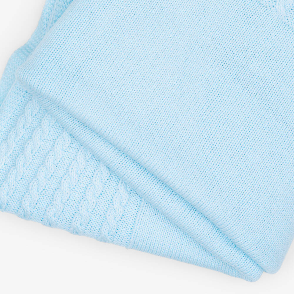 Foque-Blue Cable Knit Cloud Blanket (86cm) | Childrensalon