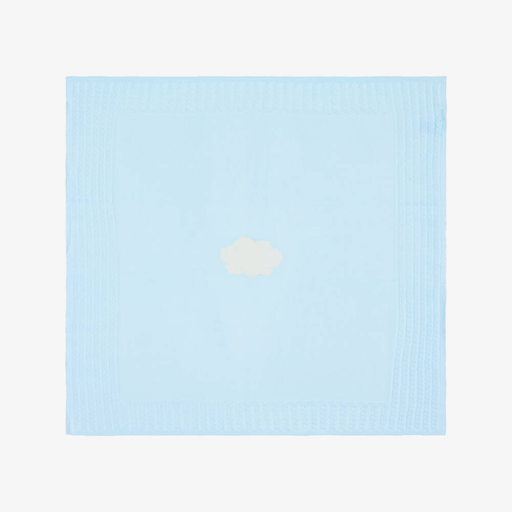 Foque-Blue Cable Knit Cloud Blanket (86cm) | Childrensalon