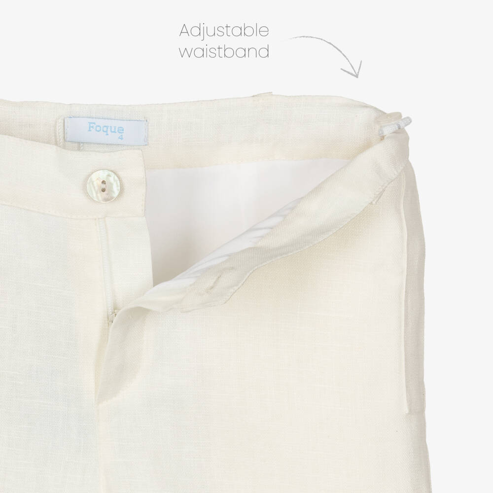 Foque-Boys Mint Green & Ivory Linen Shorts Set | Childrensalon