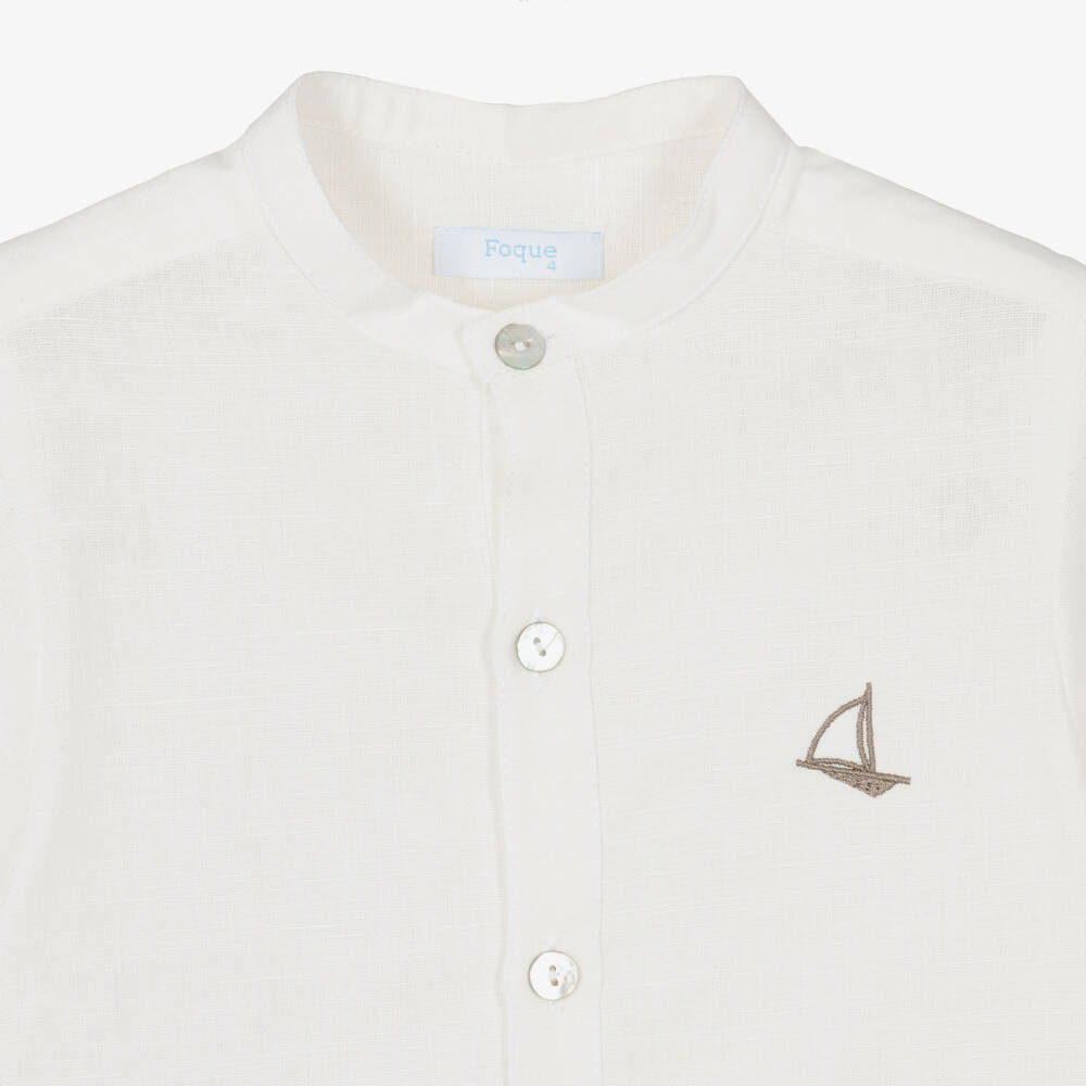 Foque-Boys Pink Linen & Cotton Shorts Set | Childrensalon