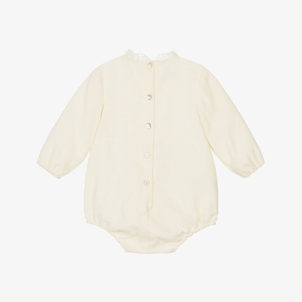 Foque-Cream Cotton Shortie with Lace Neckline | Childrensalon