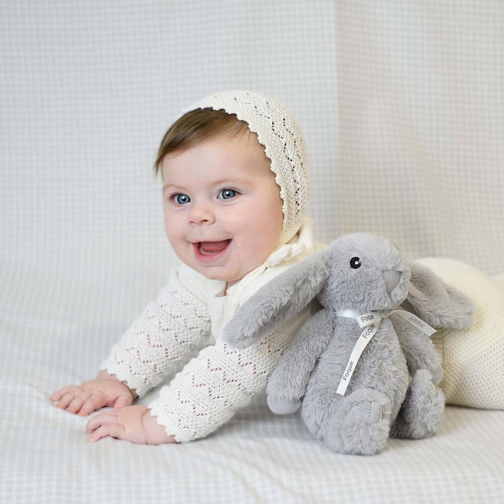 Foque-Girls Ivory Cotton Pointelle Knit Babysuit Set | Childrensalon