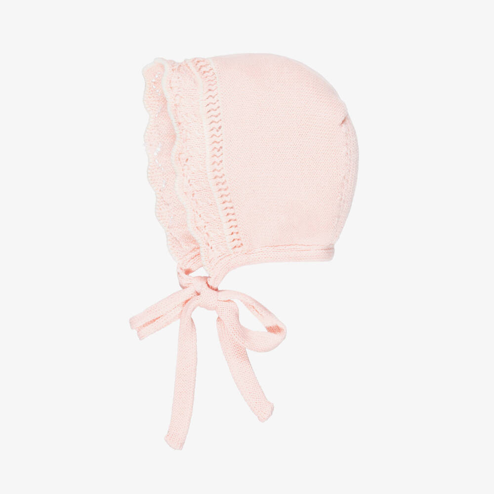 Foque-Girls Pink Cotton Patterned Knit Babysuit Set | Childrensalon