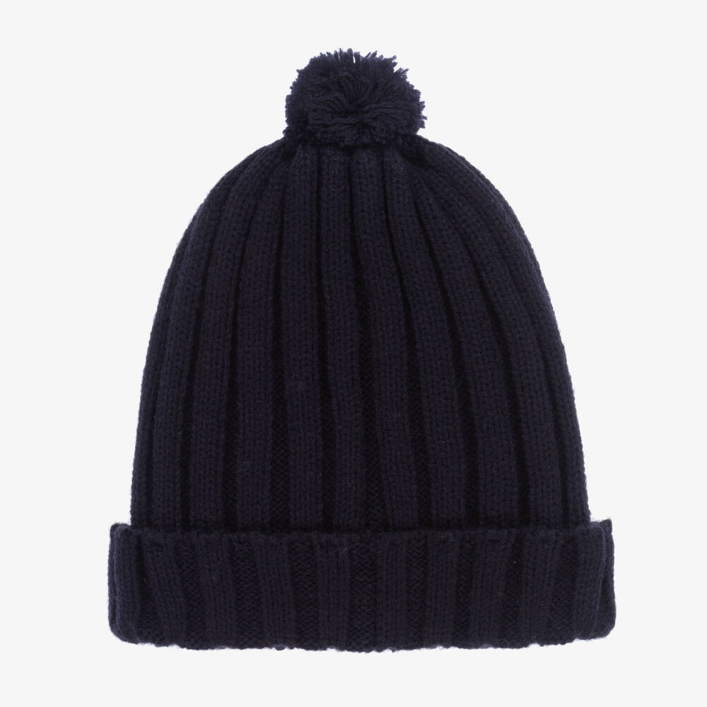 Foque-قبعة بوم-بوم أكريليك محبوك لون كحلي للأطفال | Childrensalon