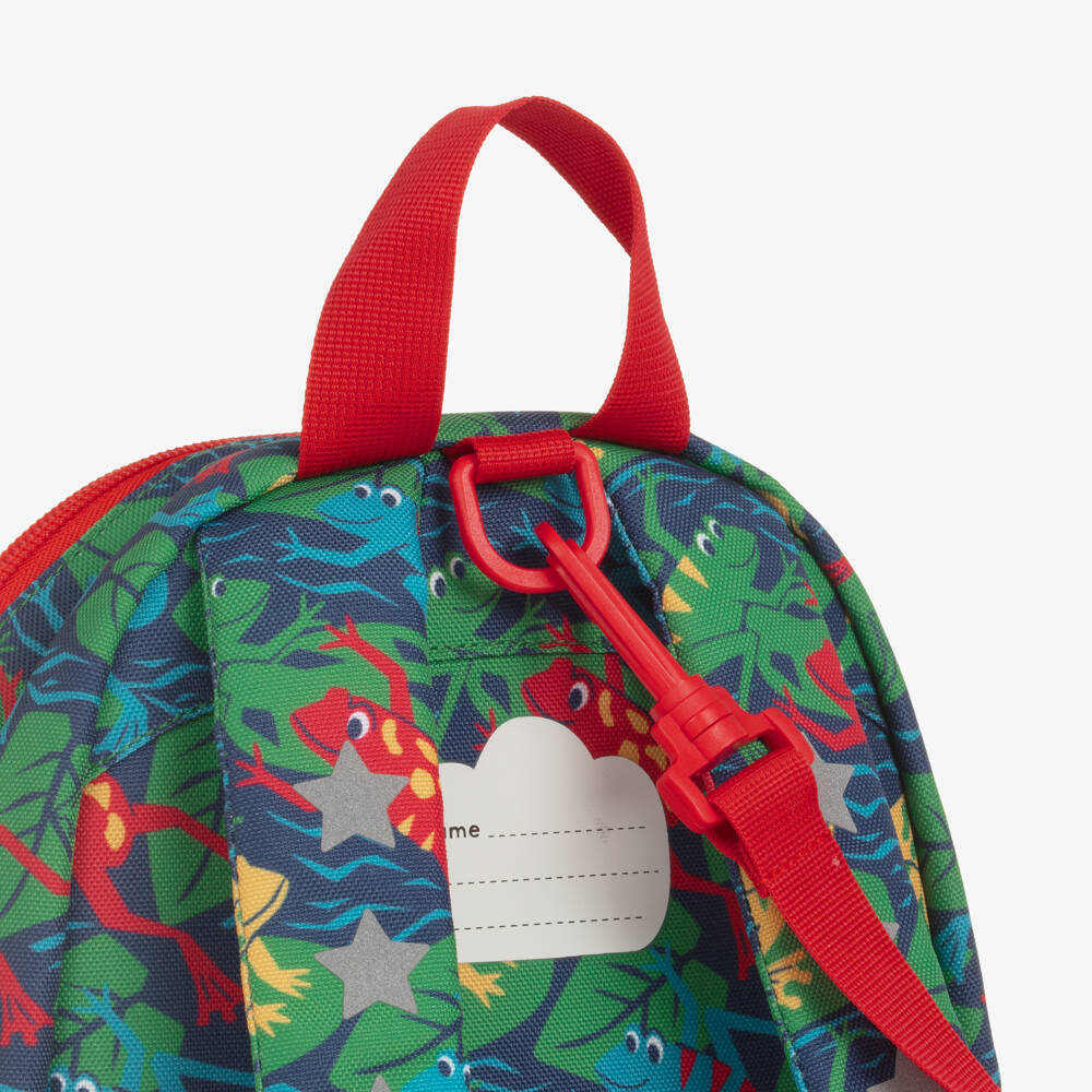 Frugi-Blue & Green Frog Backpack (24cm) | Childrensalon
