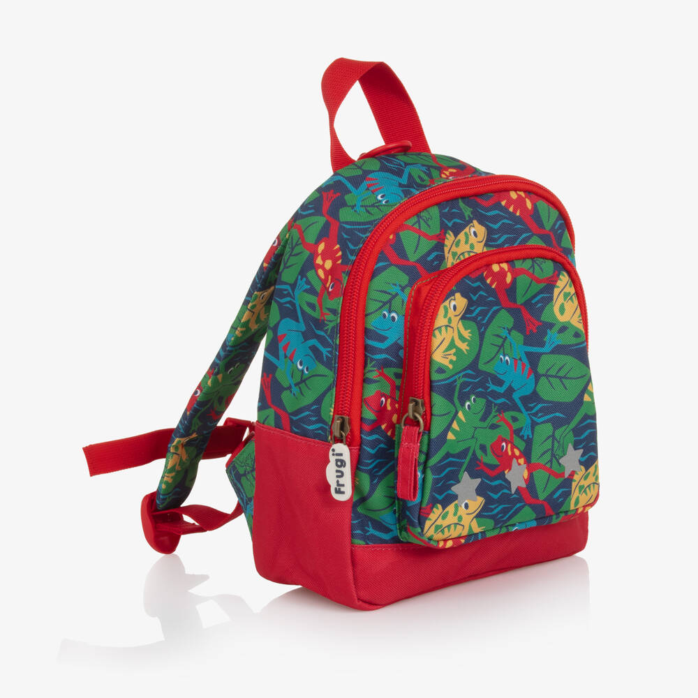 Frugi-Blue & Green Frog Backpack (24cm) | Childrensalon