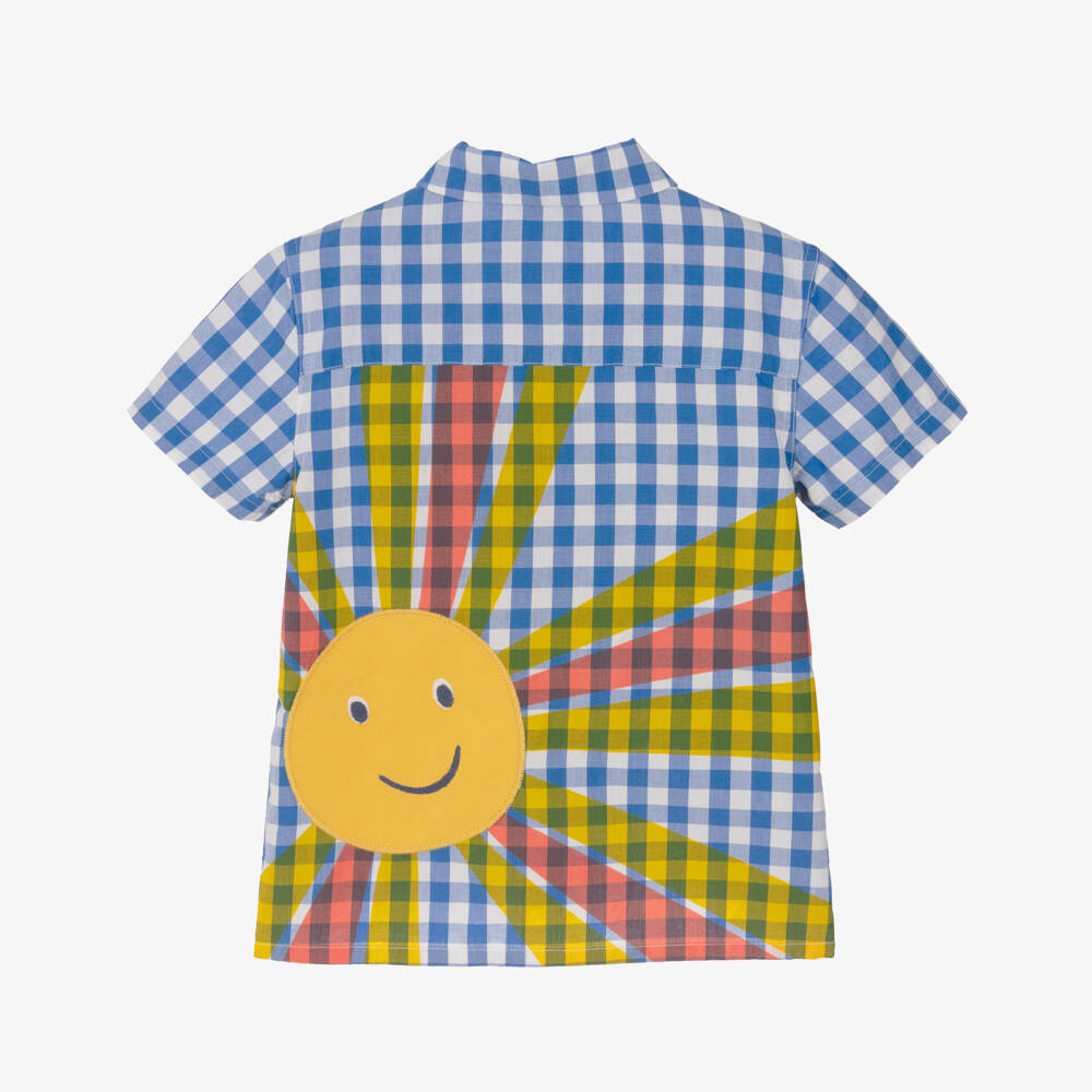 Frugi-قميص قطن مربعات لون أزرق للأولاد | Childrensalon
