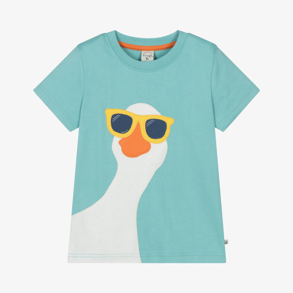 Frugi-تيشيرت قطن عضوي لون أزرق للأولاد | Childrensalon