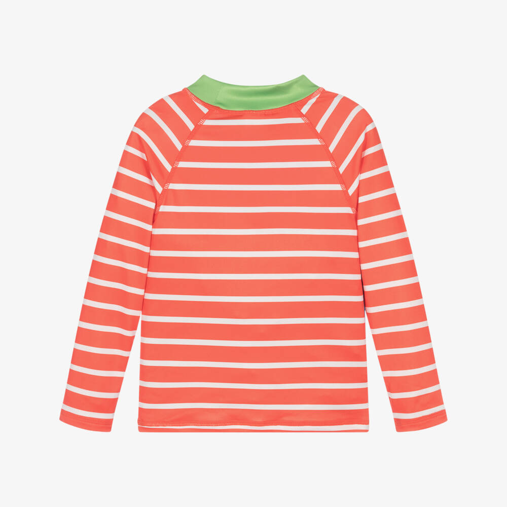 Frugi-Boys Blue & Red Shark Swim Top (UPF50+) | Childrensalon