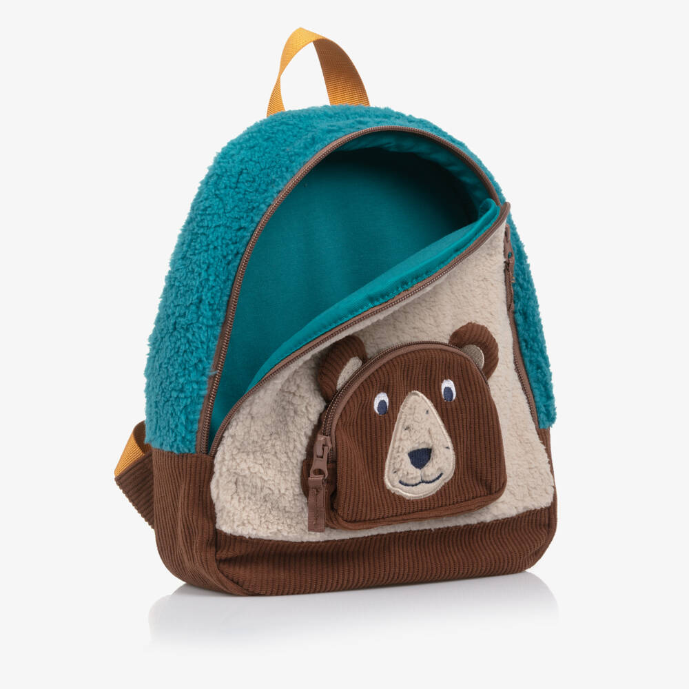 Frugi-Boys Brown Bear Fleece Backpack (30cm) | Childrensalon