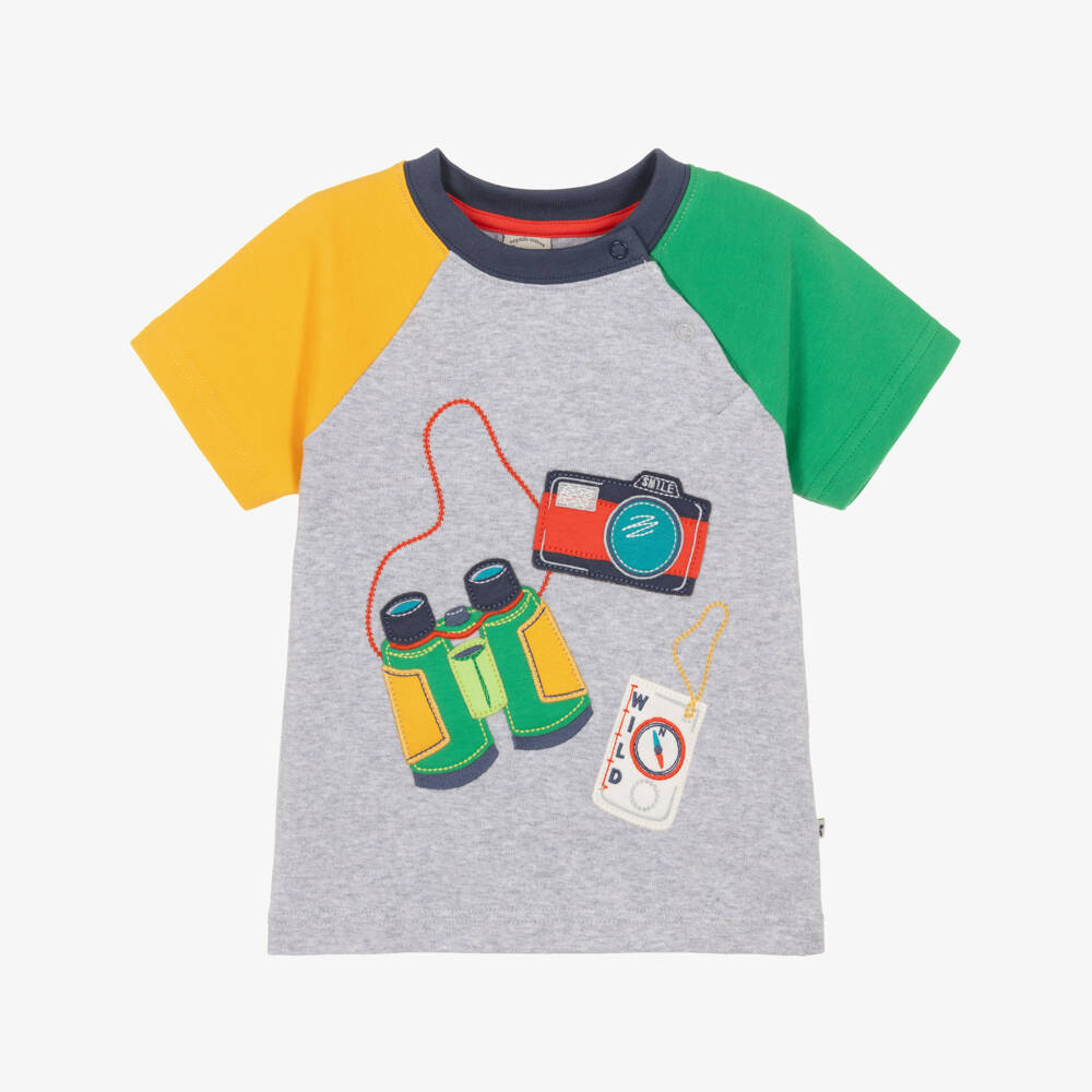 Frugi-تيشيرت قطن لون رمادي للأولاد | Childrensalon