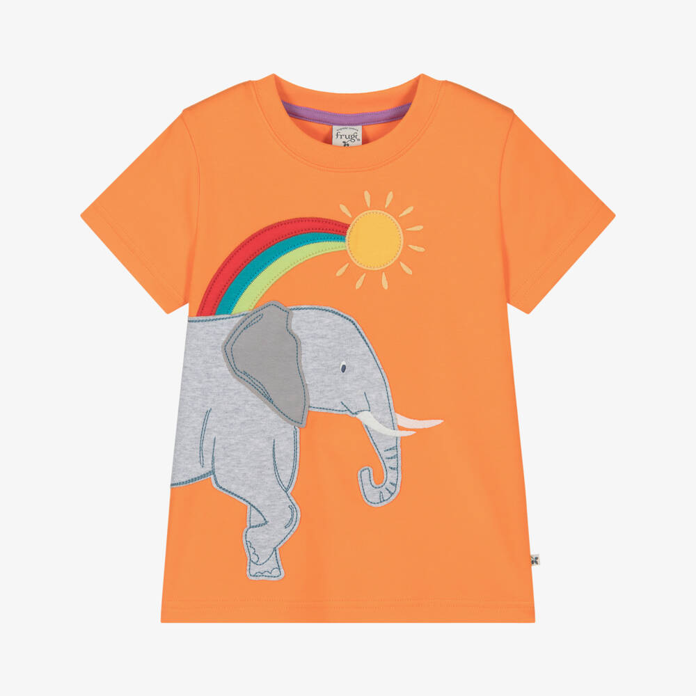 Frugi-تيشيرت قطن عضوي لون برتقالي للأولاد | Childrensalon