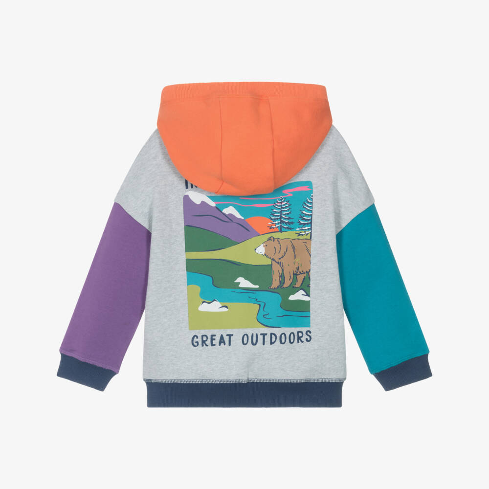 Frugi-Boys Organic Cotton Colourblock Hoodie | Childrensalon