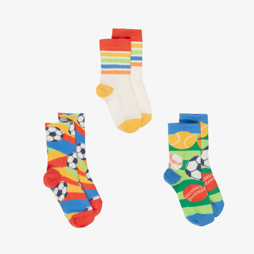 Frugi-Boys Organic Cotton Socks (3 Pack) | Childrensalon