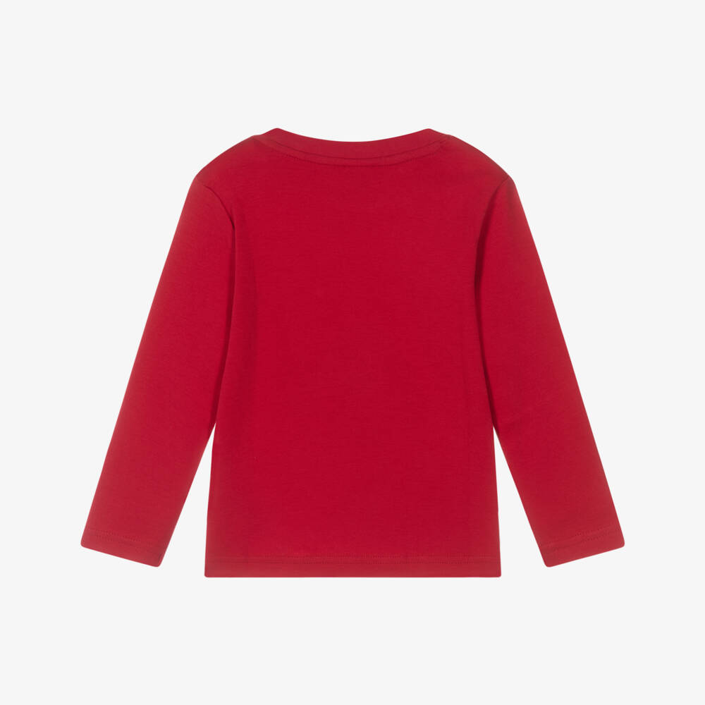 Frugi-توب قطن بتصميم رنة الغزال لون أحمر للأولاد | Childrensalon