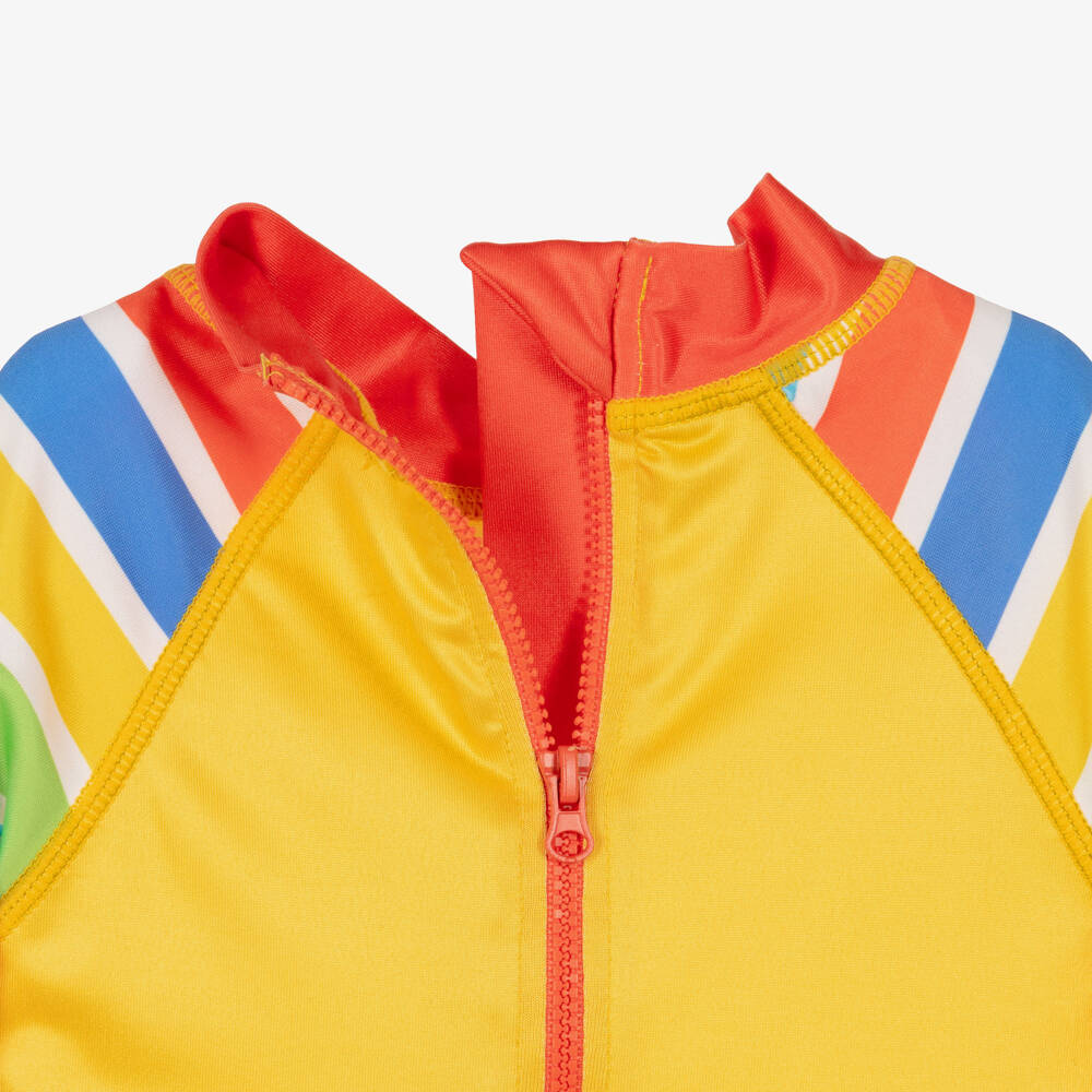 Frugi-Boys Yellow Shark & Fish Sun Suit (UPF50+) | Childrensalon