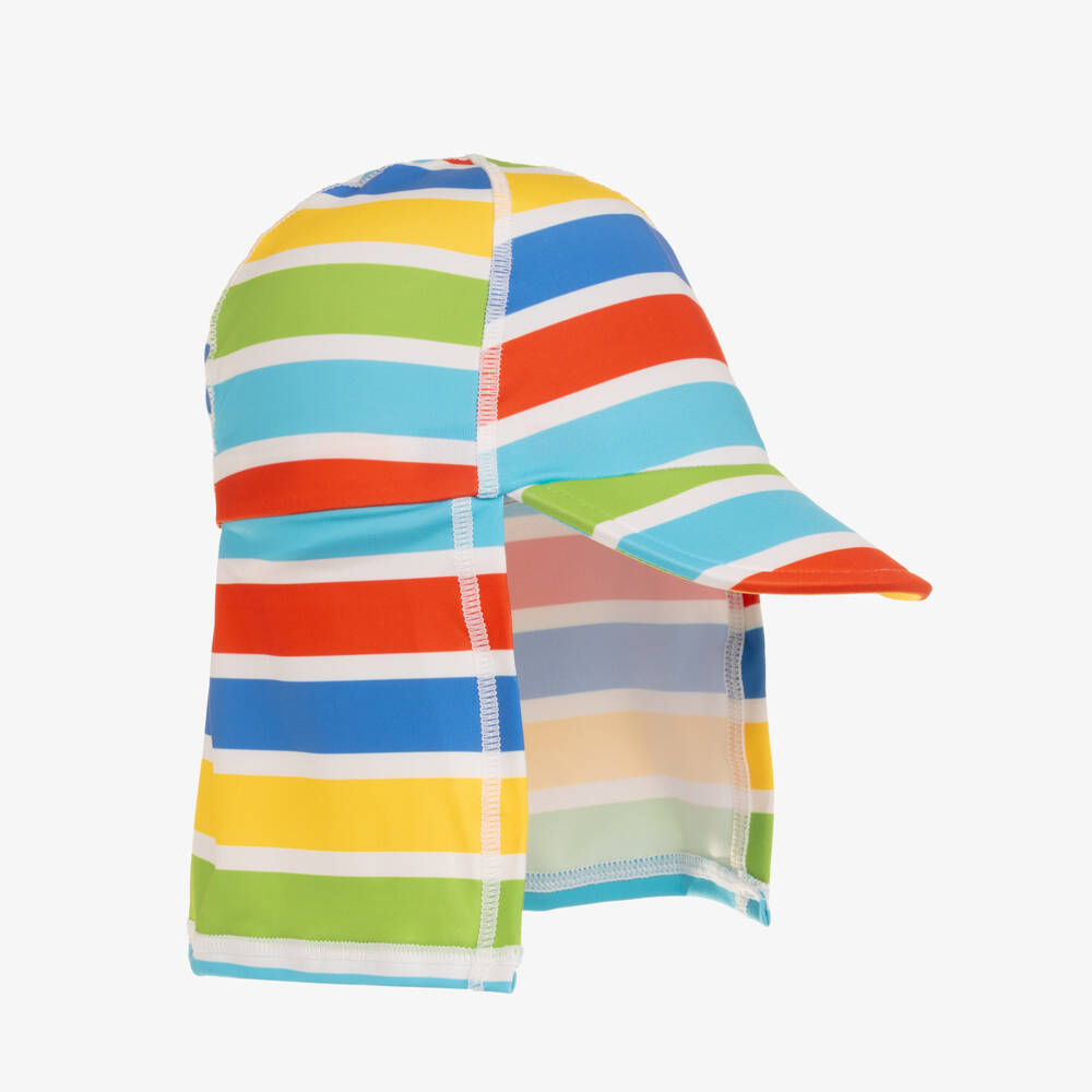 Frugi-Colourful Stripe Sun Protective Baby Hat (UPF50+) | Childrensalon
